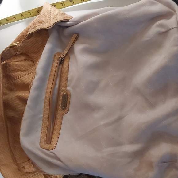 Botkier Vintage Tan Bronze Shimmery Lambskin Snake print Shoulder Bag Y2K - Picture 8 of 12